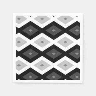 Servilleta De Papel Black, white and grey diamond pattern