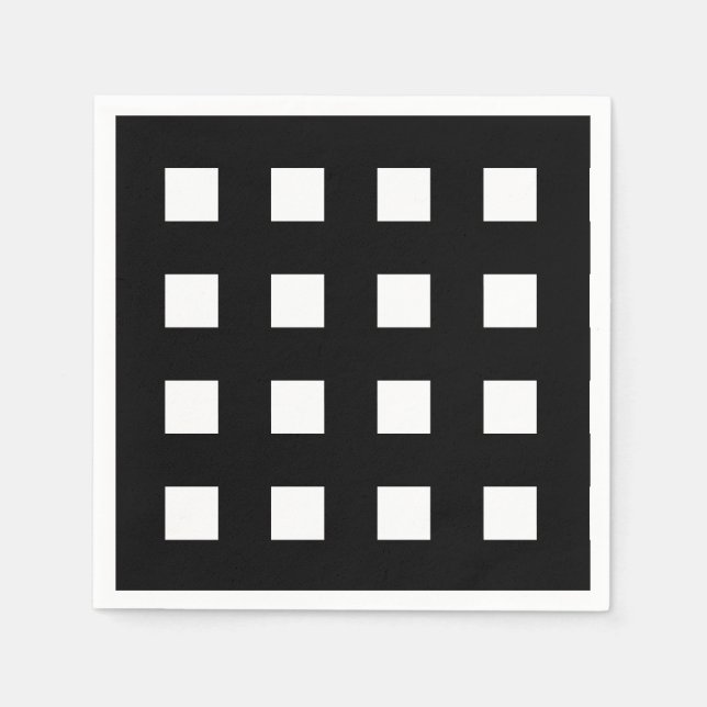 Servilleta De Papel Black White Checkered (Anverso)