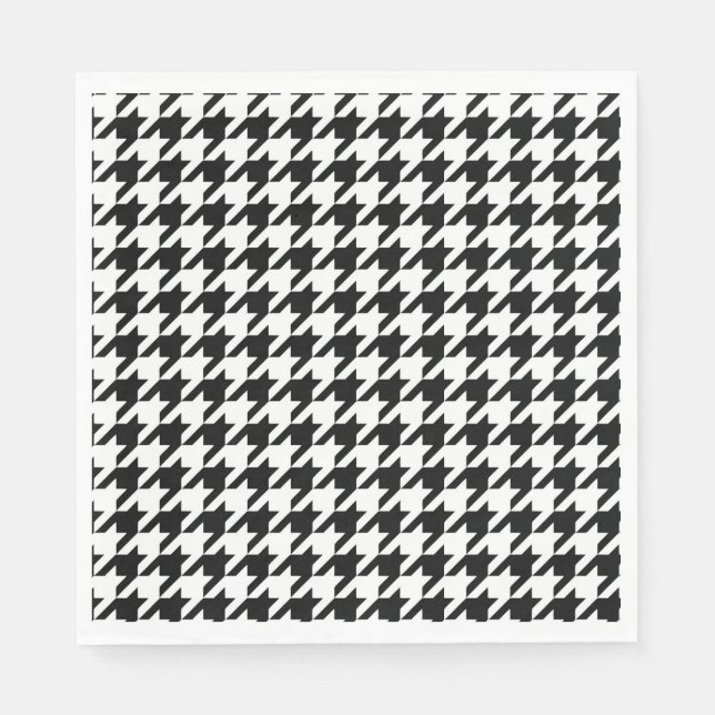 Servilleta De Papel Black White Classic Houndstap Check (Anverso)