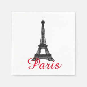 Servilleta De Papel Black White Eiffel Tower Paris Love City Travel