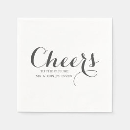Servilleta De Papel Black White Future Sr. y Sra. Name Boda