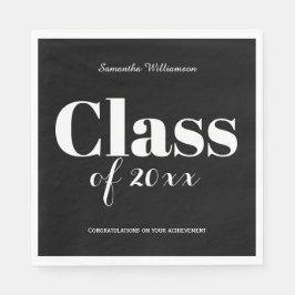 Servilleta De Papel Black White Graduation Party Napkins Customizable