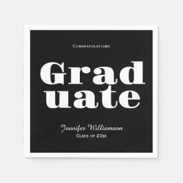 Servilleta De Papel Black White Graduation Party Napkins Customizable