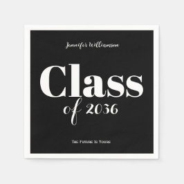 Servilleta De Papel Black White Graduation Party Napkins Customizable