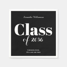 Servilleta De Papel Black White Graduation Party Napkins Customizable