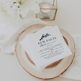 Servilleta De Papel Black White Mountain Trivia Fun Facts Boda