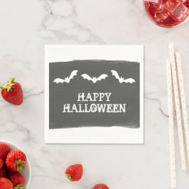 Servilleta De Papel Black White Watercolor Bats Halloween