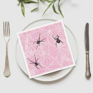 Servilleta De Papel Black Widow Spider Web Pink
