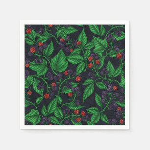 Servilleta De Papel Blackberries sobre gris oscuro