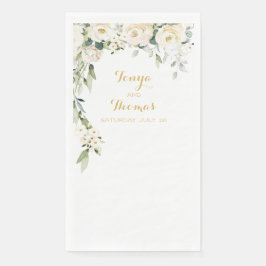Servilleta De Papel Blancas Peony Epiphany Boda Largas Napkins