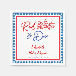 Servilleta De Papel Blancas rojas y estrellas pendientes 4 de julio Ba