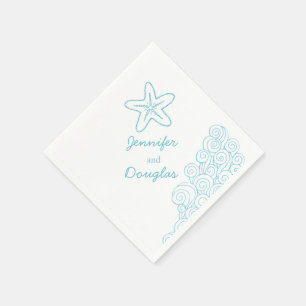 servilleta de papel blanco azul de la estrella del