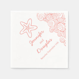 servilleta de papel blanco de la estrella del mar 