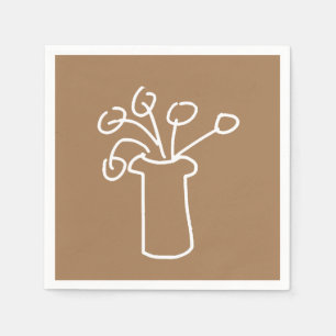 Servilleta De Papel Blanco florido moderno