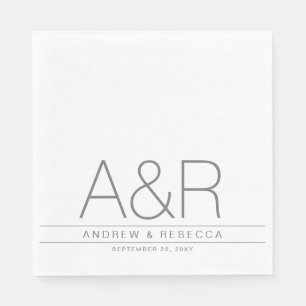 Servilleta De Papel Blanco gris Minimalista y personalizado