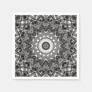 Servilleta De Papel Blanco negro, calabaza, mandala