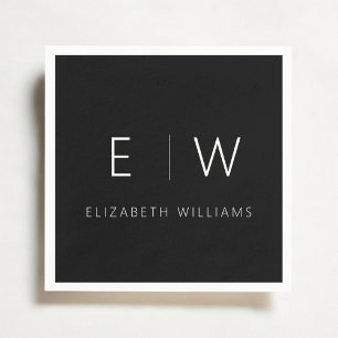 Servilleta De Papel Blanco negro Minimalista clásico elegante