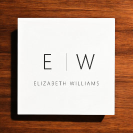 Servilleta De Papel Blanco negro Minimalista clásico elegante