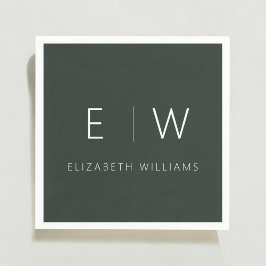 Servilleta De Papel Blanco negro negro oscuro verde elegante moderno M