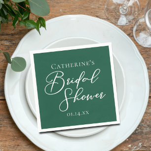 Servilleta De Papel Blanco personalizado de la ducha verde esmeralda d
