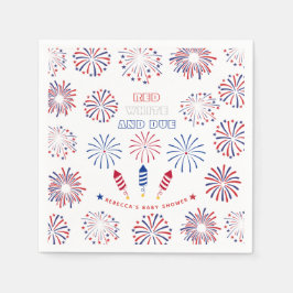 Servilleta De Papel Blanco Rojo debido a los petardos del 4 de julio e