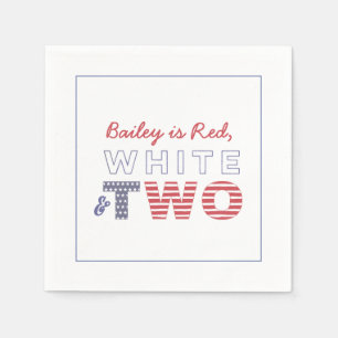 Servilleta De Papel Blanco Rojo DOS Día de la Independencia Segundo Fi