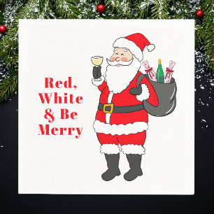 Servilleta De Papel Blanco Rojo y el vino de Santa María