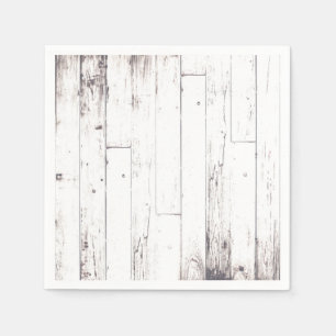 Servilleta De Papel Blanco Shabby Chic Madera Granja Rústica Fiesta