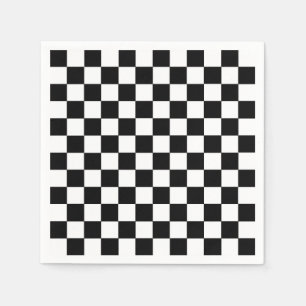 Servilleta De Papel Blanco y negro a cuadros