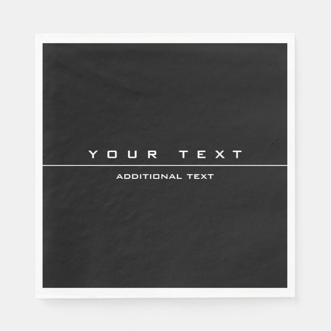 Servilleta De Papel Blanco y negro de estilo único (Anverso)
