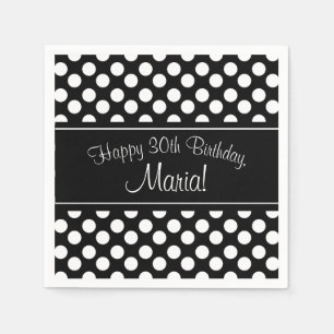Servilleta de papel blanco y negro personalizada