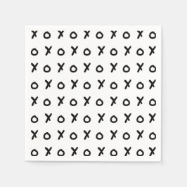 Servilleta De Papel Blanco y Negro X O XO X&O's Moderno Lindo
