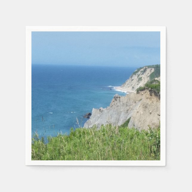 Servilleta De Papel Block Island Bluffs - Isla Block, Isla Rhode (Anverso)