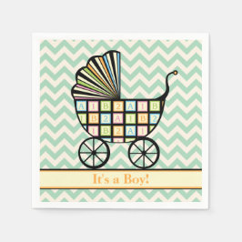 Servilleta De Papel Blocks Baby Stroller Baby Shower Napkins