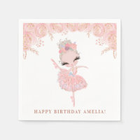 Blonde Ballerina con vestido rosa Floral Cumpleaño