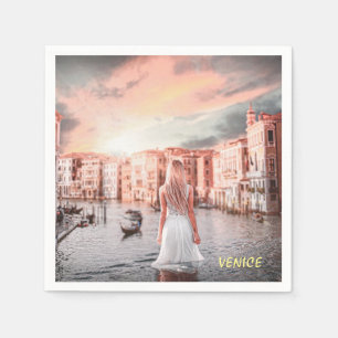 Servilleta De Papel Blondie en la romántica Venecia  
