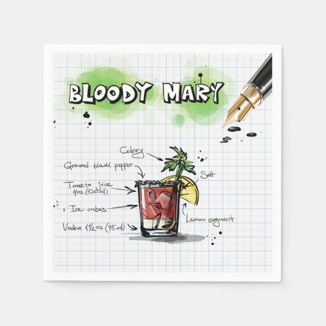 Servilleta De Papel Bloody Mary (Anverso)