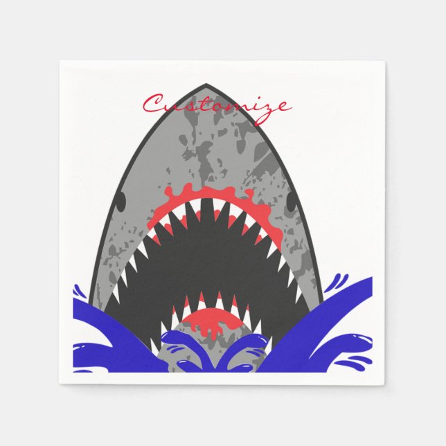 Servilleta De Papel Bloody Shark Jaws Thunder_Cove (Anverso)
