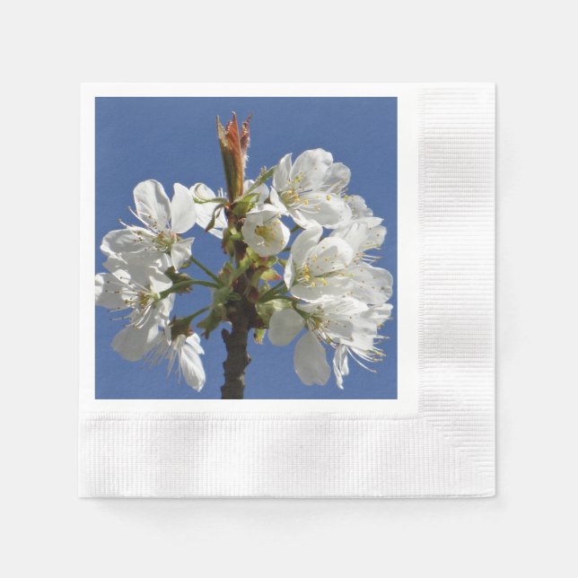 Servilleta De Papel Bloom de Primavera Blanca (Anverso)
