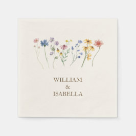 Servilleta De Papel Bloom natural | Boda de flores silvestres Beige Pa