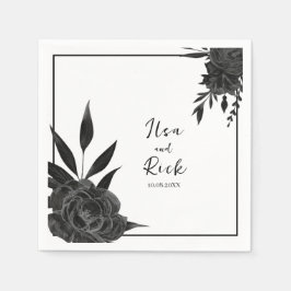 Servilleta De Papel Bloom nocturno: Elegante floral oscuro