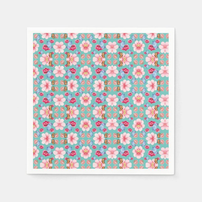 Servilleta De Papel Blooming flower garden (Anverso)