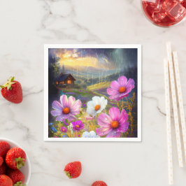Servilleta De Papel Blooms in Block: Una pantalla artística