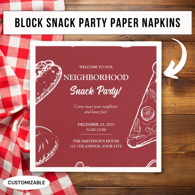 Servilleta De Papel Bloque de diversión de barrio rojo, fiesta de snac (Subido por el creador)