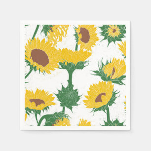 Servilleta De Papel Bloque de madera Imprimir amarillo girasol