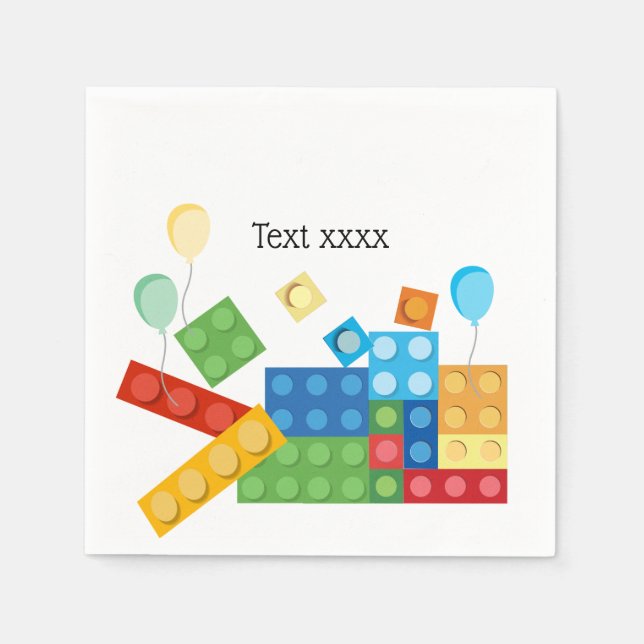 Servilleta De Papel bloques de construcción, bloque, ladrillo de jugue (Anverso)