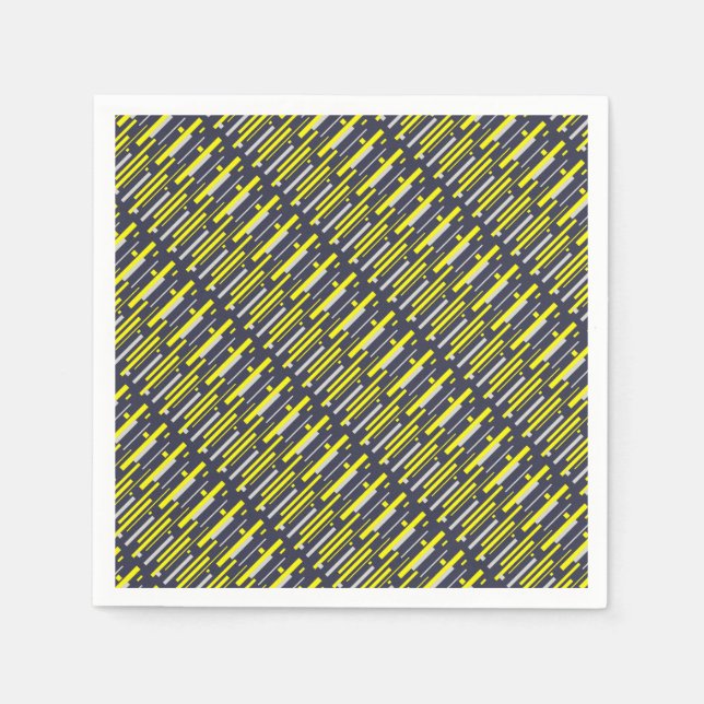 Servilleta De Papel Bloques de gris amarillo abstran arte (Anverso)
