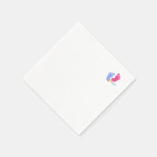 Servilleta De Papel Bloques de huellas de bebé pastel rosa y azul
