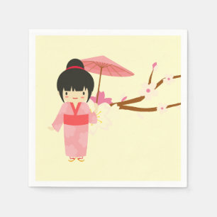 Servilleta De Papel Blossom de cerezo rosa japonés suave Geisha
