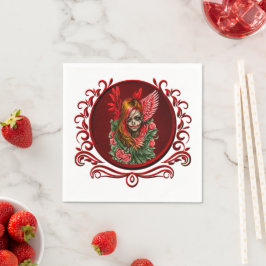 Servilleta De Papel Blossom gótico, el ángel de los rosas.